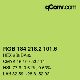 カラーコード: RGB 184 218.2 101.6 | qconv.com