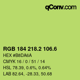 カラーコード: RGB 184 218.2 106.6 | qconv.com