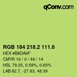 カラーコード: RGB 184 218.2 111.6 | qconv.com