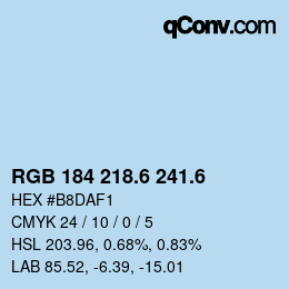 カラーコード: RGB 184 218.6 241.6 | qconv.com