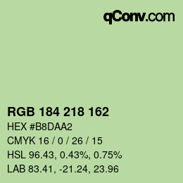 カラーコード: RGB 184 218 162 | qconv.com