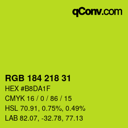 カラーコード: RGB 184 218 31 | qconv.com