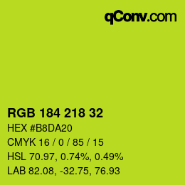 颜色代码: RGB 184 218 32 | qconv.com