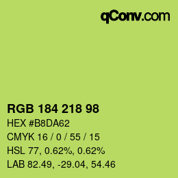 カラーコード: RGB 184 218 98 | qconv.com