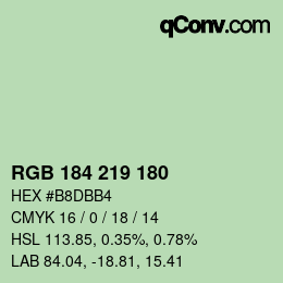 颜色代码: RGB 184 219 180 | qconv.com