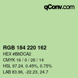 カラーコード: RGB 184 220 162 | qconv.com