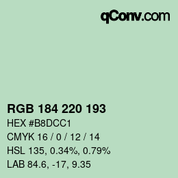 颜色代码: RGB 184 220 193 | qconv.com
