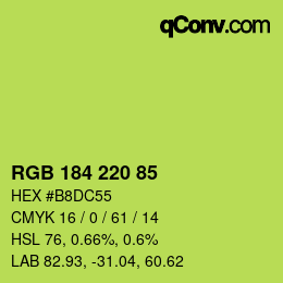 Color code: RGB 184 220 85 | qconv.com
