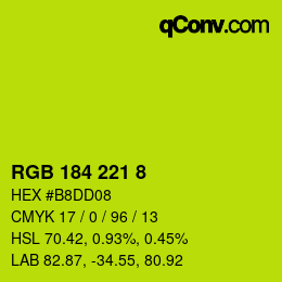 カラーコード: RGB 184 221 8 | qconv.com