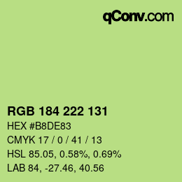 颜色代码: RGB 184 222 131 | qconv.com