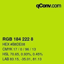 Color code: RGB 184 222 8 | qconv.com