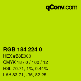 Color code: RGB 184 224 0 | qconv.com