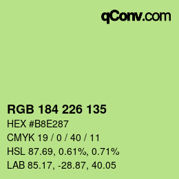 Color code: RGB 184 226 135 | qconv.com