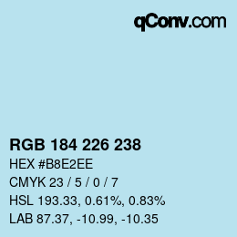 Color code: RGB 184 226 238 | qconv.com