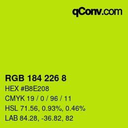 Color code: RGB 184 226 8 | qconv.com