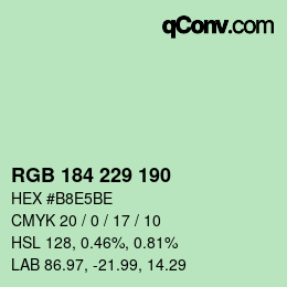 Color code: RGB 184 229 190 | qconv.com