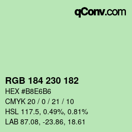 Farbcode: RGB 184 230 182 | qconv.com