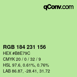 颜色代码: RGB 184 231 156 | qconv.com