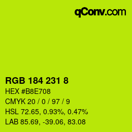 Color code: RGB 184 231 8 | qconv.com