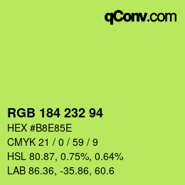Color code: RGB 184 232 94 | qconv.com