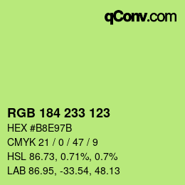 Color code: RGB 184 233 123 | qconv.com