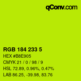 Color code: RGB 184 233 5 | qconv.com