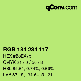 Color code: RGB 184 234 117 | qconv.com