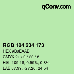 Farbcode: RGB 184 234 173 | qconv.com
