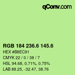 カラーコード: RGB 184 236.6 145.6 | qconv.com