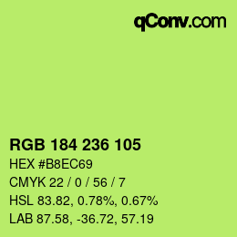 Color code: RGB 184 236 105 | qconv.com