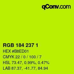 カラーコード: RGB 184 237 1 | qconv.com
