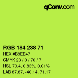 Color code: RGB 184 238 71 | qconv.com