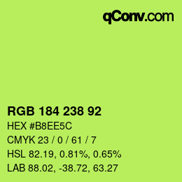 カラーコード: RGB 184 238 92 | qconv.com