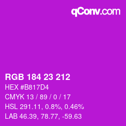 Color code: RGB 184 23 212 | qconv.com