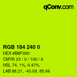 Color code: RGB 184 240 0 | qconv.com