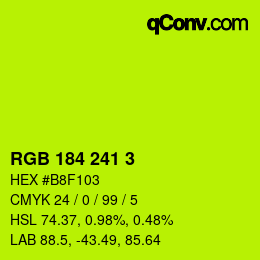Color code: RGB 184 241 3 | qconv.com