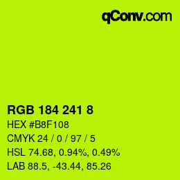Color code: RGB 184 241 8 | qconv.com