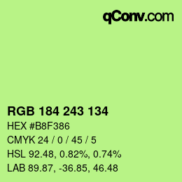 Color code: RGB 184 243 134 | qconv.com