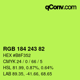 Color code: RGB 184 243 82 | qconv.com