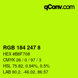 Color code: RGB 184 247 8 | qconv.com
