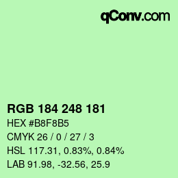 Color code: RGB 184 248 181 | qconv.com