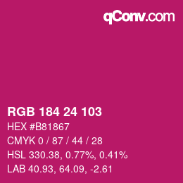 Color code: RGB 184 24 103 | qconv.com