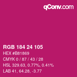 カラーコード: RGB 184 24 105 | qconv.com