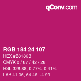 カラーコード: RGB 184 24 107 | qconv.com
