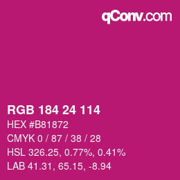 Color code: RGB 184 24 114 | qconv.com