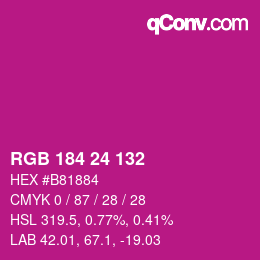 Color code: RGB 184 24 132 | qconv.com