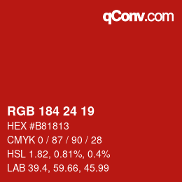 Color code: RGB 184 24 19 | qconv.com