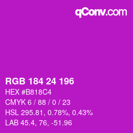 カラーコード: RGB 184 24 196 | qconv.com