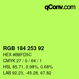 カラーコード: RGB 184 253 92 | qconv.com