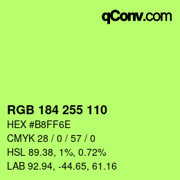 Código de color: RGB 184 255 110 | qconv.com